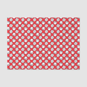Papel De Seda Los béisboles modelan en rojo