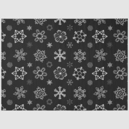 Papel De Seda Los copos de nieve blancos sobre los Navidades neg