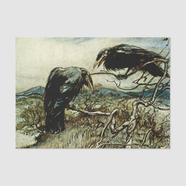 Papel De Seda “Los dos cuervos” de Arthur Rackham (Anverso)