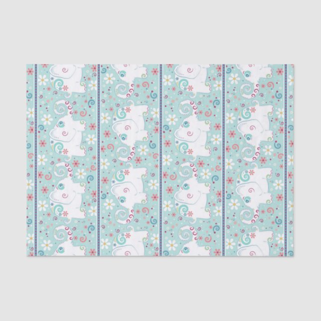 Papel De Seda Los elefantes blancos en el desfile (Anverso)