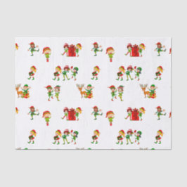 Papel De Seda Los elfos de los Navidades verdes con los presente