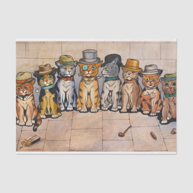 Papel De Seda Los gatos de fumadores de Louis Wain (Anverso)