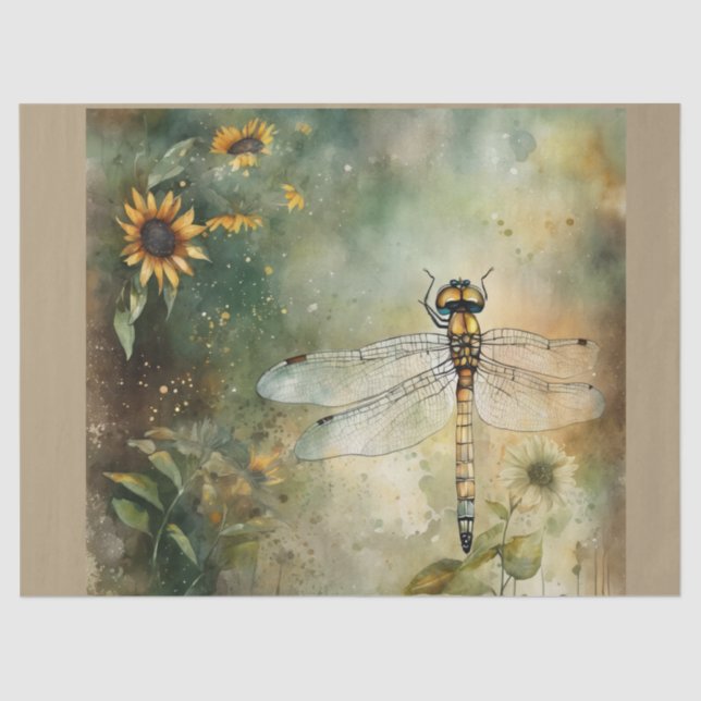 Papel De Seda Los girasoles y la libélula (Anverso)