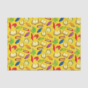 Papel De Seda Los libros modelan en amarillo