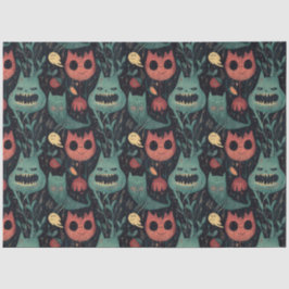 Papel De Seda Los monstruosos monstruos de Halloween en un bosqu