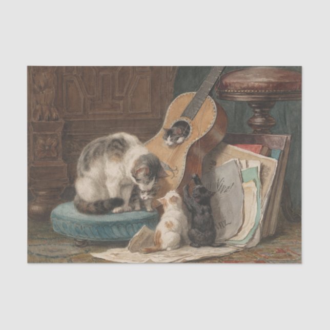 Papel De Seda Los músicos de Henriette Ronner-Knip (Anverso)