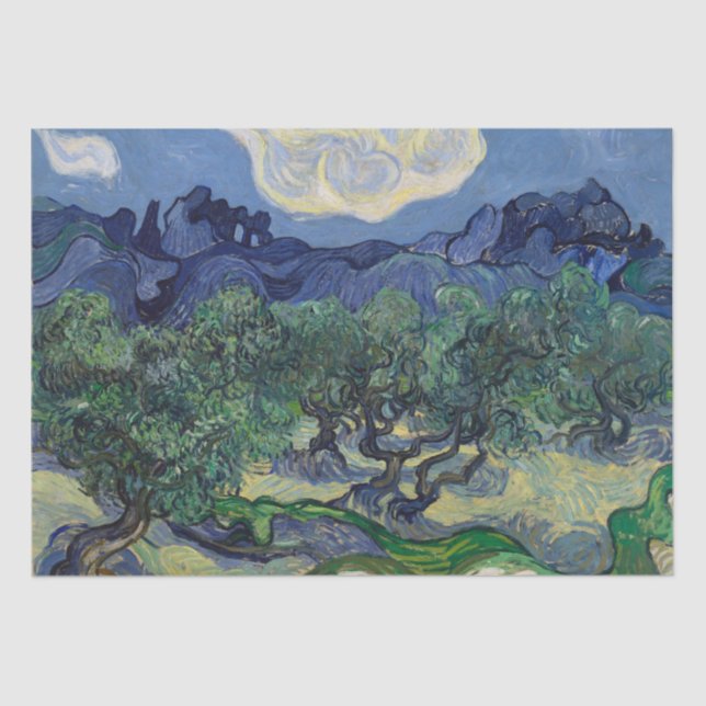 Papel De Seda Los olivos de Vincent van Gogh (Anverso)