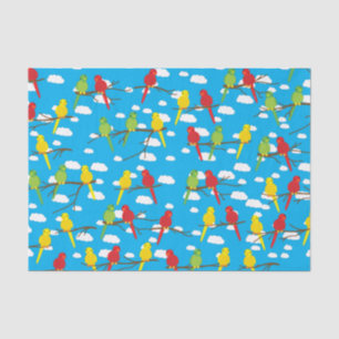 Papel De Seda Los pájaros cortan el cumpleaños de un niño primav