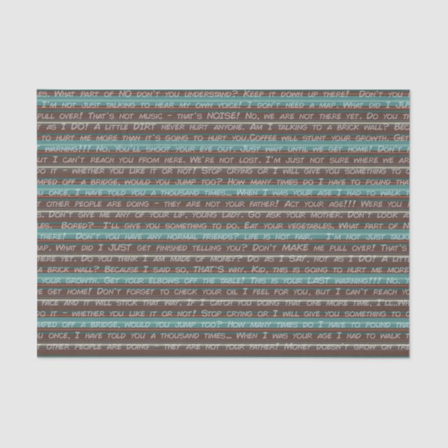 Papel De Seda Los papás dicen "dadismos" a rayas (Anverso)