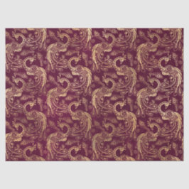 Papel De Seda Los pavos reales del boho de oro en la deshielo mo