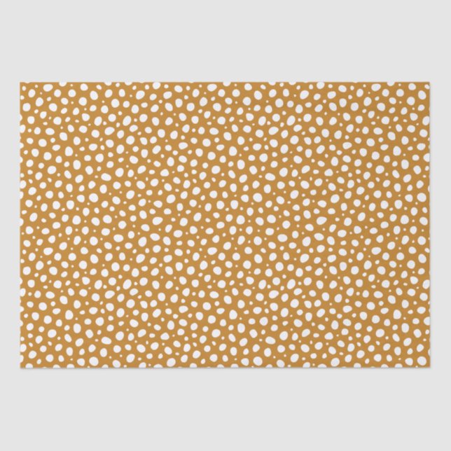 Papel De Seda Los puntos amarillos del Polka Blanco Otoño Caen E (Anverso)