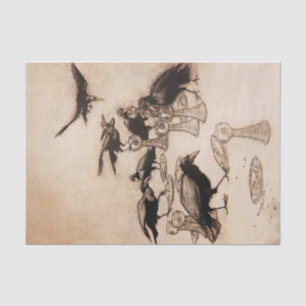 Papel De Seda “Los siete cuervos” Acuarela de Arthur Rackham