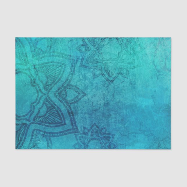 Papel De Seda Loto texturizado azul (Anverso)