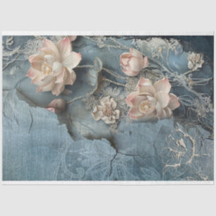 Papel De Seda Lotus Flowers & Denim Blue efectos multimedia arte