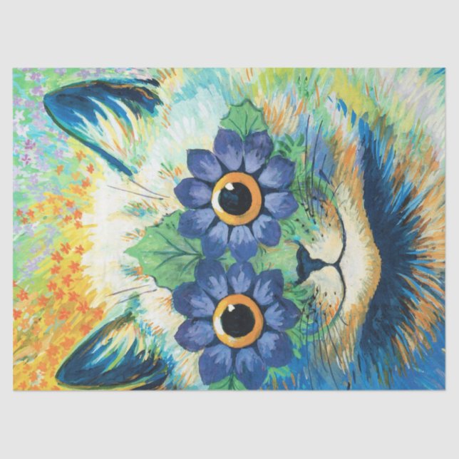 Papel De Seda Louis Wain Cat Psychedelic (Anverso)