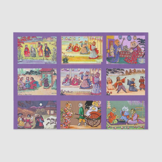 Papel De Seda Louis Wain, Mikado Cats, (Anverso)