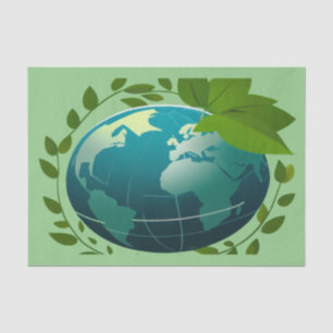 Papel De Seda Love Earth Eco Globe Planeta verde