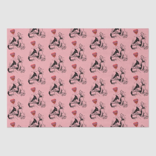 Papel De Seda Love Me Heart (perro)     Tissue Paper (Anverso)