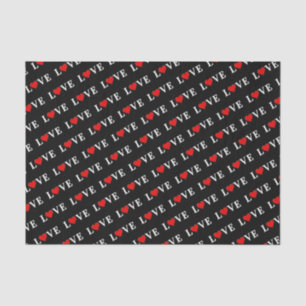 Papel De Seda LOVE Moderno trendy negro y blanco
