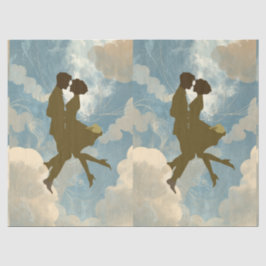 Papel De Seda Lovers Couple in the Blue Sky Collage