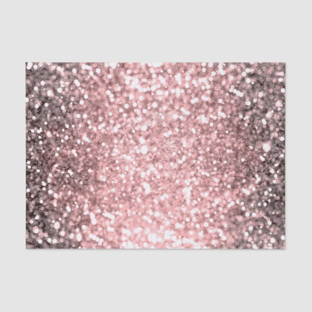 Papel De Seda Luces Brillantes de Rosa Dorado para Niñas Glitter (Anverso)