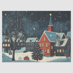 Papel De Seda Luces coloridas sobre árboles de Navidad