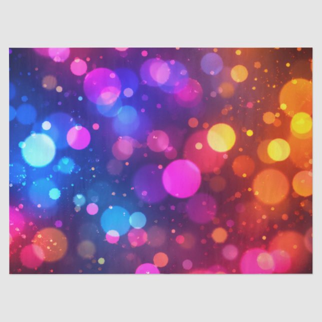 Papel De Seda Luces de Bokeh Neon Abstractas (Anverso)
