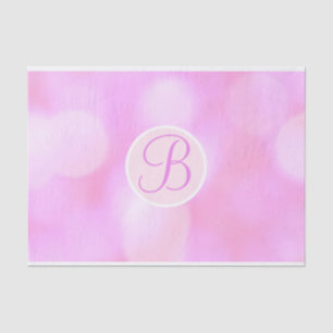 Papel De Seda Luces de brillo Bokeh rosado Monograma Letra Inici