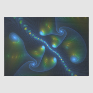 Papel De Seda Luces de fantasía Resumen Fractal amarillo verde a