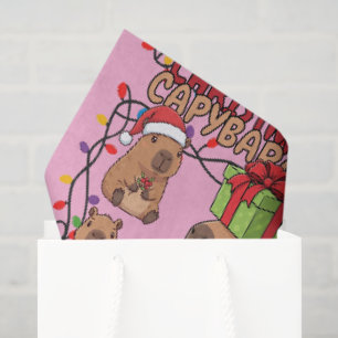 Papel De Seda Luces de Navidad de Carpincho Rosado Fiesta Festiv