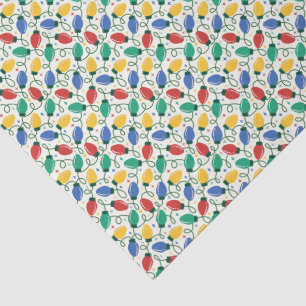 Papel De Seda Luces de Navidad Retro Multicolor a Juego