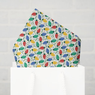Papel De Seda Luces de Navidad Retro Multicolor a Juego