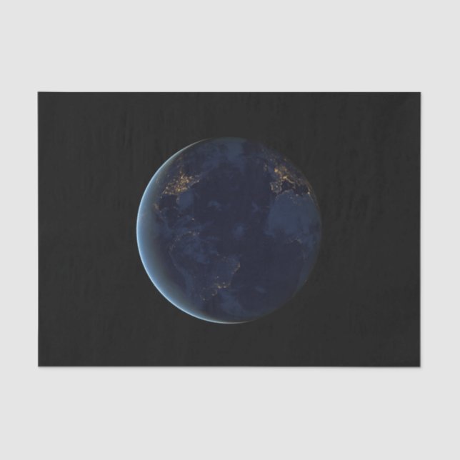 Papel De Seda Luces nocturnas en el planeta Tierra (hemisferio o (Anverso)