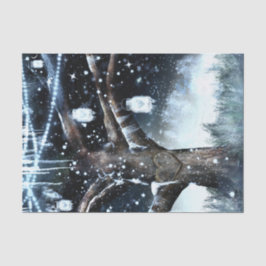 Papel De Seda Luces Rústicas de Árbol para Paisaje Invernal en F
