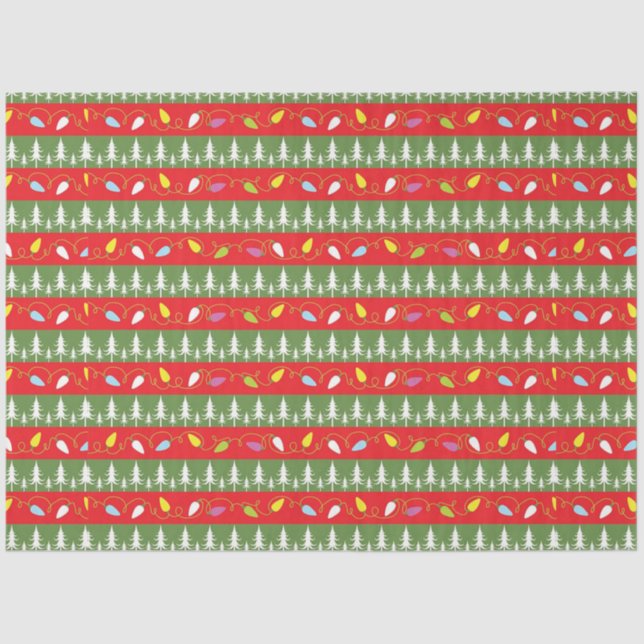 Papel De Seda Luces y árboles navidades (Anverso)