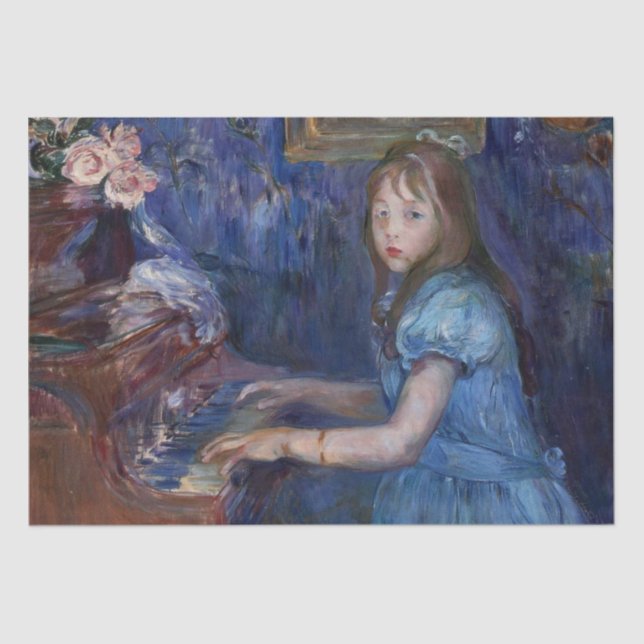 Papel De Seda Lucie Leon tocando el piano (de Berthe Morisot) (Anverso)