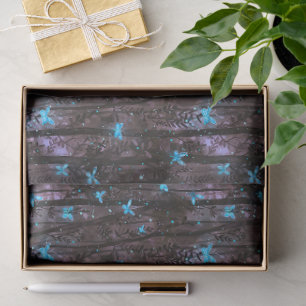 Papel De Seda Luciérnagas Azules Brillantes en un Bosque Encanta