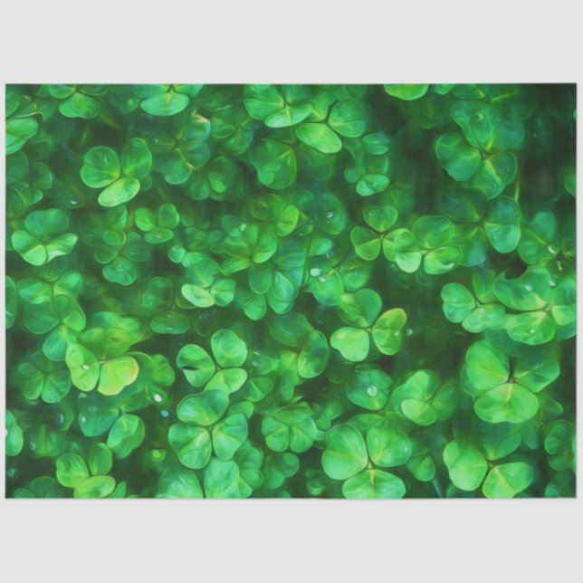 Papel De Seda Lucky Celtic Irish Green Shamrock (Anverso)