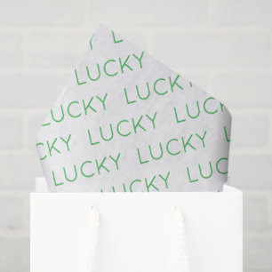 Papel De Seda LUCKY Typografía moderna Shamrock Diversión irland