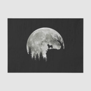 Papel De Seda Lugar de Pug en la Luna de Halloween