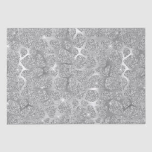 Papel De Seda Lugares de jirafa con brillo plateado Animal metál