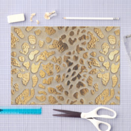Papel De Seda Lugares metálicos de Leopardo de oro