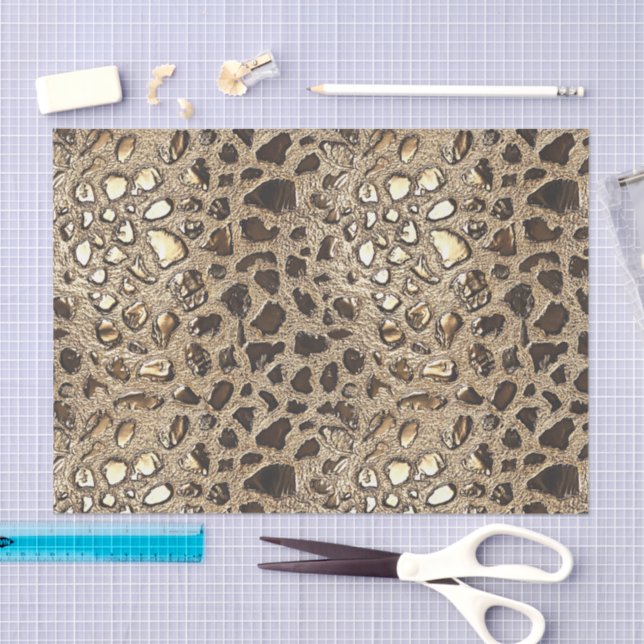 Papel De Seda Lugares metálicos de Leopardo de oro (Artesanía)