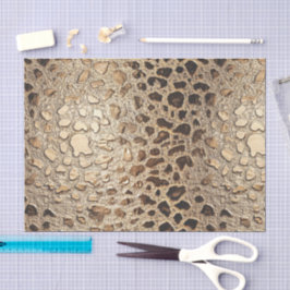 Papel De Seda Lugares metálicos de Leopardo de oro