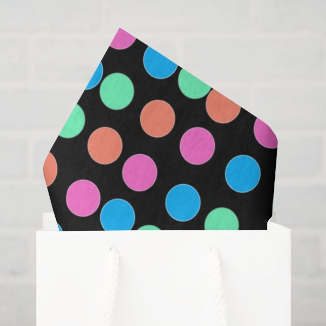 Papel De Seda Lugares pastel de primavera en negro (Bolsa de regalo)