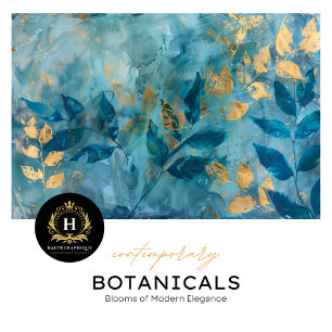 Papel De Seda Lujo Decoupage Botánico Nupcial en Verde Turquesa 