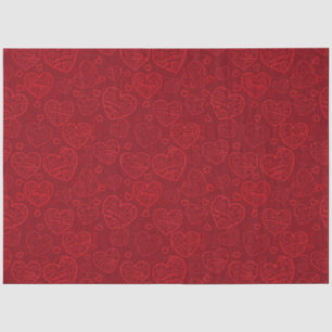 Papel De Seda Lujo Moderno Elegante Amor Corazón Rojo