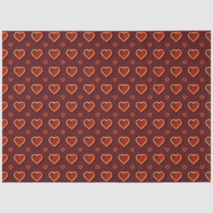 Papel De Seda Lujo Moderno Elegante Amor Rojo Oro Corazón