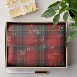 Papel De Seda Lujo personalizado rojo tartán Navidad clásico a c