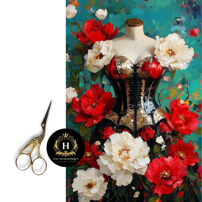 Papel De Seda Lujoso Mannequin Black Gold Corset (Subido por el creador)